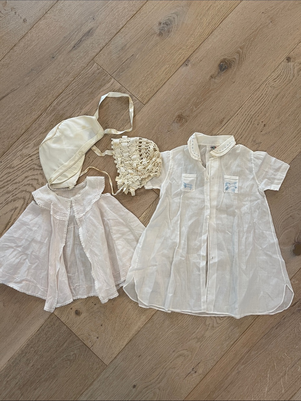 Vintage infant baby clothing items